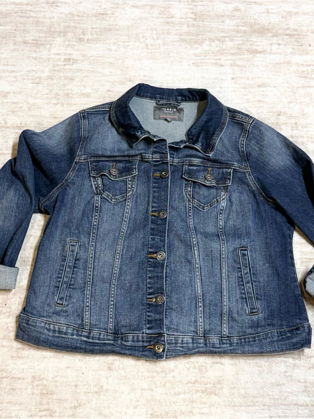 Torrid Women’s 1 Blue Denim Jacket Jean Western Country Boho